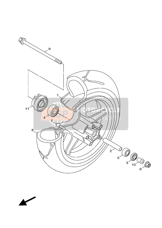 5MLF51682033, Roue A Barches Av, Yamaha, 0